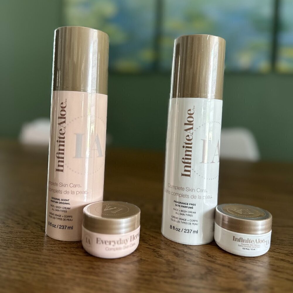 NEW! Infinite Aloe Everyday Hero Skincare Cream 8 OZ+ travel -Fragrance Free